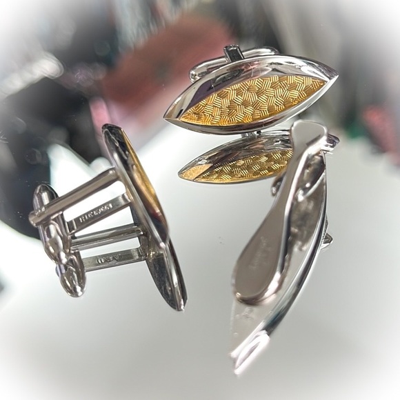 💕Stunning 2 Tone Hickok Cufflink & Tie Clip Set💕 - Picture 4 of 5